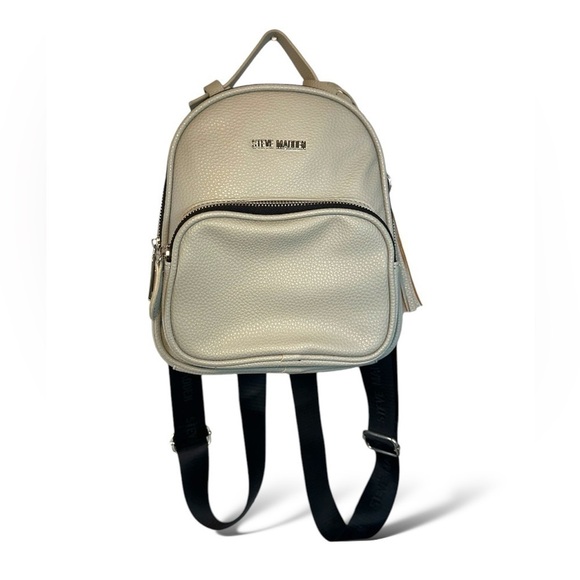 Steve Madden Small Light Gray Backpack with Black Straps